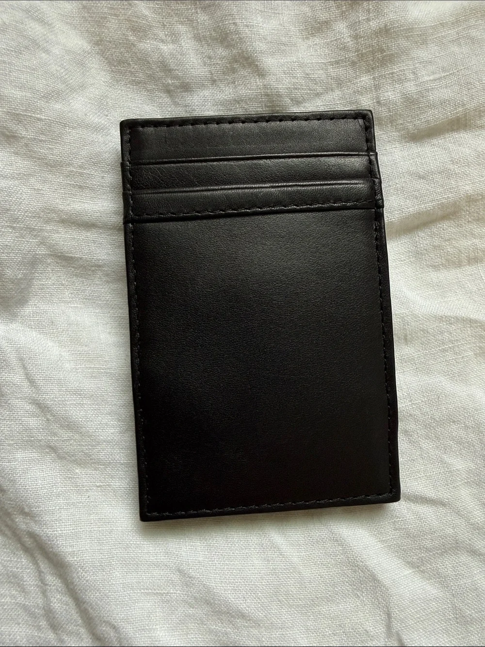 J. Crew Black Leather Card & Key Sleeve